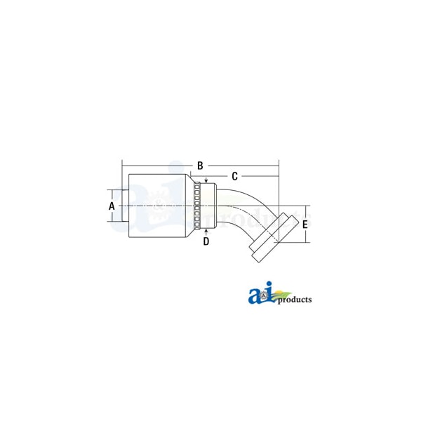 HW-C61 Code 61 Flange Head - 45 Elbow 6 x3 x2